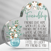 Cadeau inspirant acrylique coeur bloc décor signe pour présentoir en plexiglas pour Table pièce maîtresse pour anniversaire de petite amie