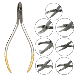 Pinces orthodontiques professionnelles et instruments dentaires certifiés CE en acier inoxydable, poignée ergonomique manuelle pour la coupe/pliage des fils - Product Image 1