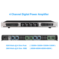 Amplificateur haute puissance 4x4 6000W système numérique 4 / 2 canaux 2600 Watts préampli scène DJ karaoké ampli