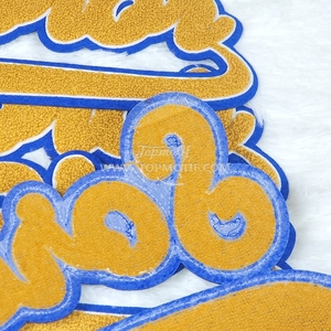Customize Letters Sorority <strong>Gold</strong> Chenille Blue Outline Felt Embroidery Patches Iron On/Sew on for Jacket Garment Coat Hoodies - Product Image 4