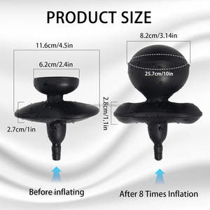 Aufblasbare Schmetterlings-Knebel Großhandel Silikon BDSM Aufblasbarer Erweiterungs-Mundknebel mit Pumpfunktion - Product Image 4