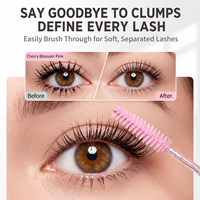 50Pcs Per Bag Sikat Bulu Mata Gagang Kristal Sisir Alis Spiral Alat Ekstensi Bulu Mata Kuas Makeup untuk Salon Rumah Tangga