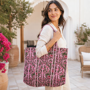 Women's Stylish Cotton Tote <b>Bag</b> with Secure Zipper Closure <b>Large</b> Shoulder Shopper Handbag for Travel <b>Beach</b> Shopping Grocery Work - Product Image 4