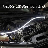 Lampe de travail LED flexible et pliable de 27 pouces, rechargeable, haute luminosité, avec garantie d'un an pour la réparation automobile et mécanique