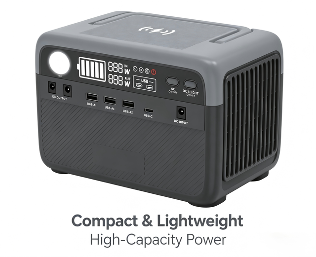 300W Portable Power Station LiFePO4 Battery Pure Sine Wave Inverter MPPT Solar Car Charging Flashlight Wireless Charging 230.4Wh