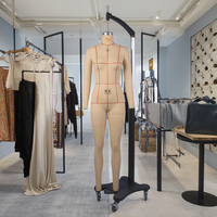 Maniquí de Costura Junmei Talla Europea 34, de Fibra de Vidrio, sin Cabeza, con Pose de Pie, para Diseño de Patrones de Costura