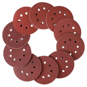 5 Inch <strong>Hook</strong> <strong>and</strong> <strong>Loop</strong> Sand Disc 120 Grit Aluminum Oxide Sanding Paper 8-Hole Round Sandpaper for Wood Polishing - Product Image 1
