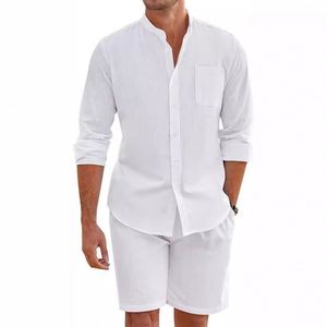 Completo Estivo da Uomo in Due Pezzi, Maglia a Maniche Lunghe e Pantaloncini, Cardigan Semplice e Casual ad Asciugatura Rapida - Product Image 5
