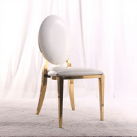 Chaise de salle à manger moderne en acier inoxydable pour la maison, le bureau, banquet de luxe, simple, en métal, pour douche nuptiale, mariage, fêtes d'anniversaire