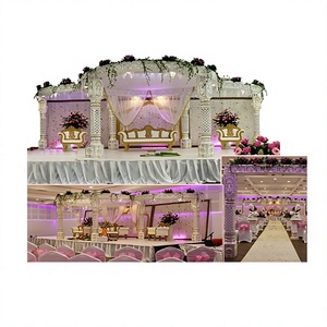 Beau mariage Maharani Mandap Norvège mariage indien fibre blanche Mandap élégant fibre abordable mariage Mandap décoration - Product Image 1