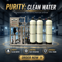 Sistem Pemurnian Air RO Komersial 1000 L/H dengan Pompa PLC untuk Pengolahan Kimia Air Umpan Boiler Pabrik Reverse Osmosis