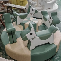 Manège sensoriel doux pour tout-petits, thème animal blanc, équipement d'intérieur pour centres commerciaux, fêtes et location, équipement de jeu intérieur pour enfants