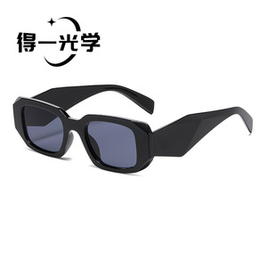 Irregular Square <b>Sunglasses</b> Black PC Frame UV400 Unisex - Product Image 1