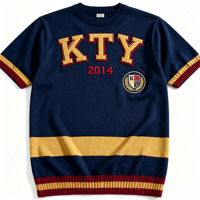 Pull à col rond pour homme, personnalisé avec logo brodé, manches courtes, position du logo sur le devant, vente en gros OEM/ODM