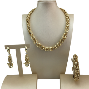 Joyería de alta calidad, cadena cubana Popular, conjuntos de joyería brasileña para <span class=keywords><strong>mujer</strong></span>, regalo de fiesta FHK19830 - Product Image 3