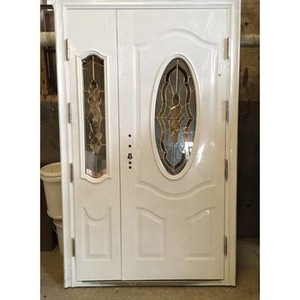 Puerta de Seguridad de Acero y Vidrio Ovalada Decorativa Moderna de Alta Calidad para Interiores - Product Image 1