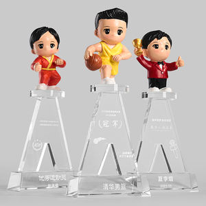DEMO dessin animé créatif résine poupée chiffres cristal trophée carrière Profession militaire infirmière Figure prix trophées Culture Souvenirs - Product Image 3