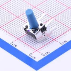 KAN0631K-125B4B3/001 Tactile Switch Bent Lead Through Hole,6x6mm Single Pole Single Throw Round Button Right Angle Insert 6mm - Product Image 1