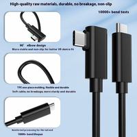 Cable USB 3.1 Gen1 Tipo C a C de 16 Pies (5 Metros) y 3 Amperios, Carga Rápida de 5 Gbps, Cable de Conexión en Ángulo Recto para Auriculares VR, Cámara, Teléfono Móvil
