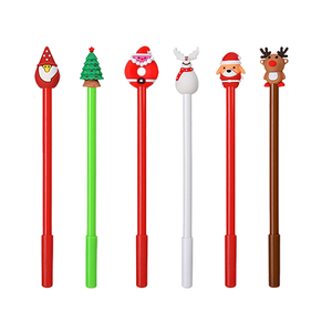 Kreativer Cartoon Schwarzer Stift Weihnachts-Gelstift Schreibwaren-Set 0,5mm Strichbreite Löschbarer Flüssig-Tintenstift aus Kunststoff für Schüler und Büro - Product Image 1