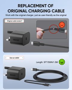 Pour Nintend <span class=keywords><strong>Switch</strong></span> 2 câble de <span class=keywords><strong>chargeur</strong></span> USB 1M 2M 3M remplacement 60W cordon USB type-c pour NS <span class=keywords><strong>Switch</strong></span> 2/adaptateur officiel/Console de commutation - Product Image 3