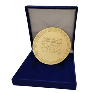 Medalha de ouro para moedas e medalhões de metal SGMB.AE, programa profissional de escudo para mídia e governo dos Emirados Árabes Unidos, Sharjah, medalhas e medalhões