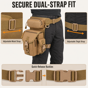 <span class=keywords><strong>Sac</strong></span> de jambe extérieur personnalisé en usine, sacoche de cuisse Molle en nylon multi-poches, ceinture de taille pour cyclisme, randonnée, chasse, hommes et femmes, OEM - Product Image 3