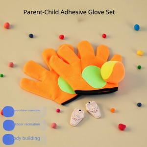 Kinder-Klebeballspiel-<span class=keywords><strong>Set</strong></span> 2 Handschuhe 2 Bälle Eltern-Kind Interaktives Outdoor-Indoor-Sportspielzeug Großhandel - Product Image 3