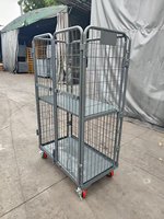 Chariot de stockage pliable en acier résistant à la corrosion pour entrepôt
