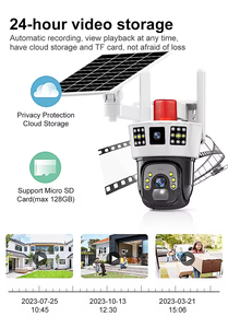 V380户外IP66 4g太阳能摄像机双镜头高清8MP PIR运动检测摄像机IP PTZ Wifi 4g太阳能安全摄像机 - Product Image 5