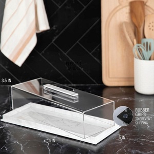 Plateau à dessert rectangulaire personnalisé YAGELI de 4 mm d'épaisseur, plateau à gâteau en lucite avec couvercle transparent - Product Image 5