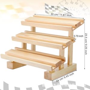 Wooden <b>Car</b> <b>Model</b> Display Rack Three Tier Desktop <b>Toy</b> Storage Stand For Kids Age 5 To 7 Years - Product Image 4