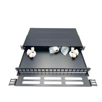 Kotak Terminal Serat Optik Rak Tipe Geser 1U 19'' LC 144 Core Kepadatan Tinggi ODF Panel Patch Serat Optik 18 Port