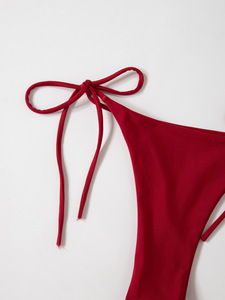 Nouveau <span class=keywords><strong>Maillot</strong></span> <span class=keywords><strong>de</strong></span> <span class=keywords><strong>Bain</strong></span> Bikini 2 Pièces Sexy à Bretelles et Lacets Couleur Unie Élégant pour Femme 2026 - Product Image 5