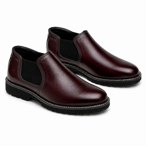 Bottes Chelsea personnalisées style Rocky en cuir véritable, hauteur cheville, à enfiler, chaussures de mode durables et confortables, vente en gros - Product Image 2