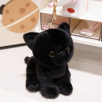 Peluches de chat réalistes et pendentifs de sac en peluche, disponibles en noir, orange, gris, blanc et motifs variés