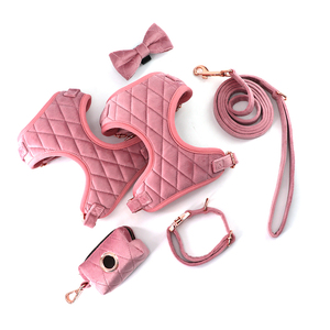 2026 New Arrival Luxury Pet Dog Harness Set Manufacturers Adjustable Personalized Logo No Pull Dog Harness Collar Leash