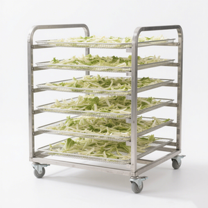 Chariot de support de refroidissement de cuisson robuste en acier inoxydable-Support de plateau multicouche mobile et chariot de séchage des aliments pour les cuisines centrales - Product Image 2