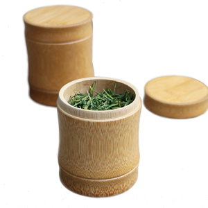 Pot à épices à couvercle en bois pur écologique de taille personnalisée bocaux en bois et en <span class=keywords><strong>bambou</strong></span> boîte à thé accessoires pour café et thé - Product Image 1