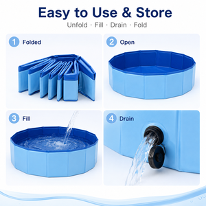 <span class=keywords><strong>Piscine</strong></span> pliable et portable pour chiens, en PVC durable et écologique, grande taille, pour salle de bain canine – Vente en gros - Product Image 4