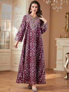 Nouvelles Abayas brodées de Dubaï pour femmes, robe de soirée maxi musulmane, kaftan turc, djellaba, robe islamique, jalabiya - Product Image 4