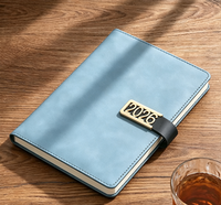 Libreta Personalizada con Logotipo A5 2026, con Hebilla Metálica, Tapa de Cuero PU Suave al Tacto, 100 Hojas, Diario, Regalo de Oficina