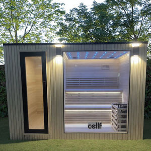 Современная дизайнерская электрическая паровая кабина-сауна из массива дерева для 2 человек с функцией влажного пара, дальним инфракрасным излучением и компьютерным управлением для виллы - Product Image 6