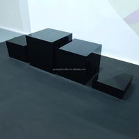 Quadratische Acryl Food Riser Stand Regal Acryl Würfel Box Schwarz Acryl Buffet Food Trays