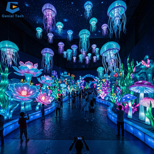 Installation de lanternes de jardin bioluminescentes immersives, Festival de lumières Canyon de fleurs en cristal, Expérience de lanternes - Product Image 3