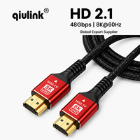 Câble HDMI 2.1 plaqué or, gaine en nylon tressé, mâle-mâle, 8K 60Hz, haute vitesse 8K 48 Gbit/s pour TV, PS5, projecteur