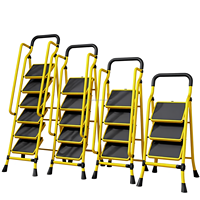 Échelle pliante portable en acier à 2, 3, 4, 5 ou 6 marches avec main courante, support à fleurs polyvalent, escalier domestique moderne