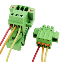 Bloc de bornes certifié CE 3,81 mm pour rail DIN, avec connecteur à bride et fiche à ressort mâle-femelle, sans soudure, en ligne, pour rail 35/15 mm