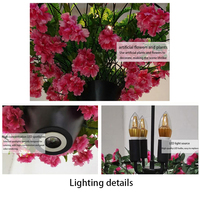 Luminaires de plafond pour restaurant et café, lustre moderne en fer, plante artificielle, fleur, LED décorative, hauteur réglable