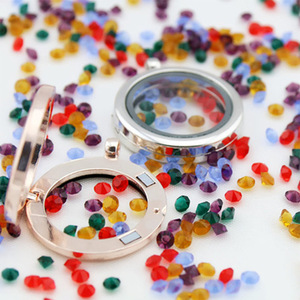 Birthstone quyến rũ 50 cái/túi 4mm sinh nhật tinh thể quyến rũ cho thủy tinh sống nổi Bộ nhớ mề đay Vòng đeo tay mặt dây chuyền vòng cổ - Product Image 2